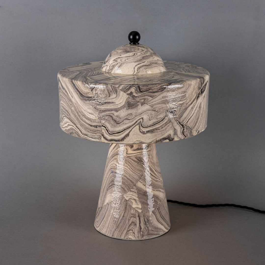 Seville Marbled Ceramic Mid-Century Modern Table Lamp