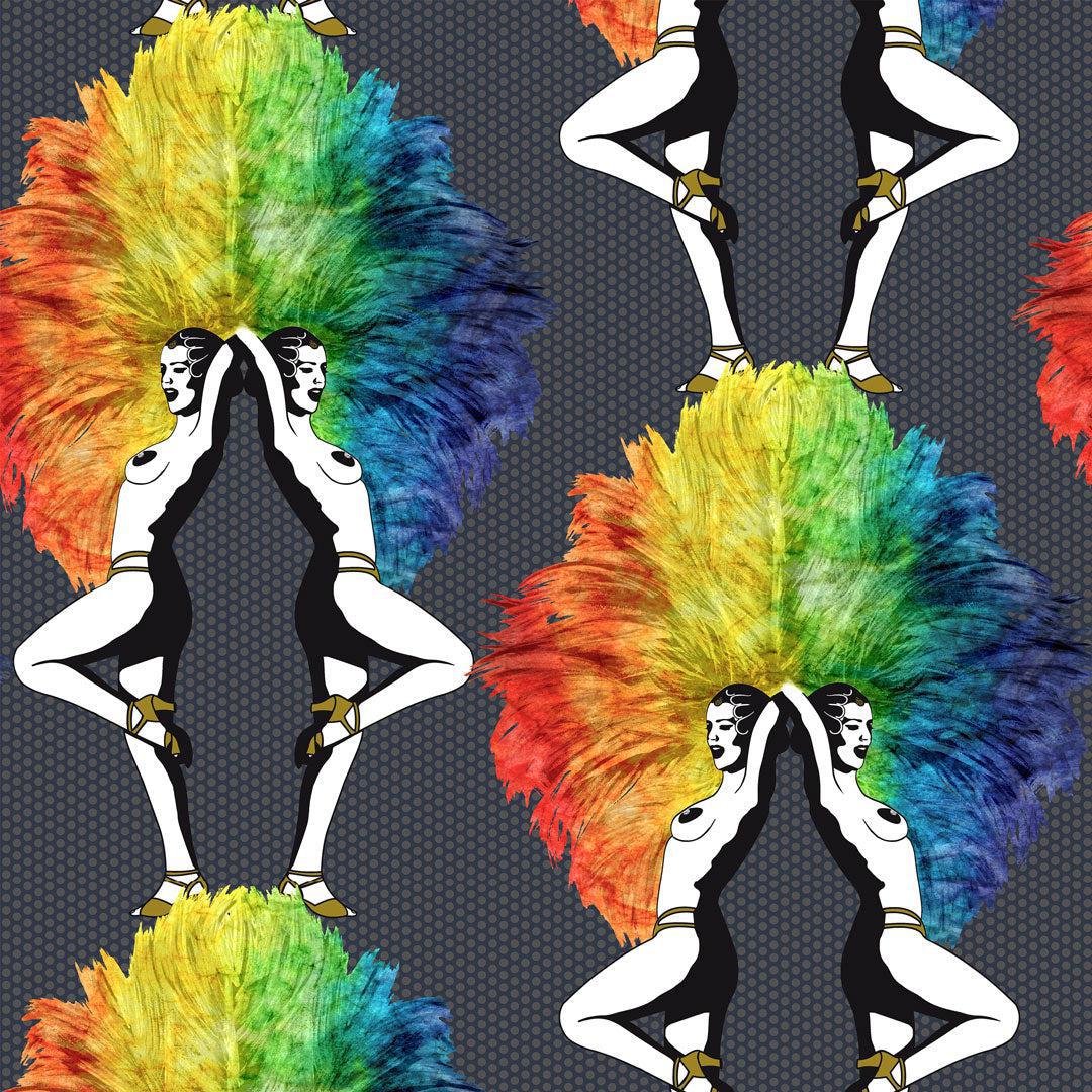 Showgirls Wallpaper - Rainbow Black