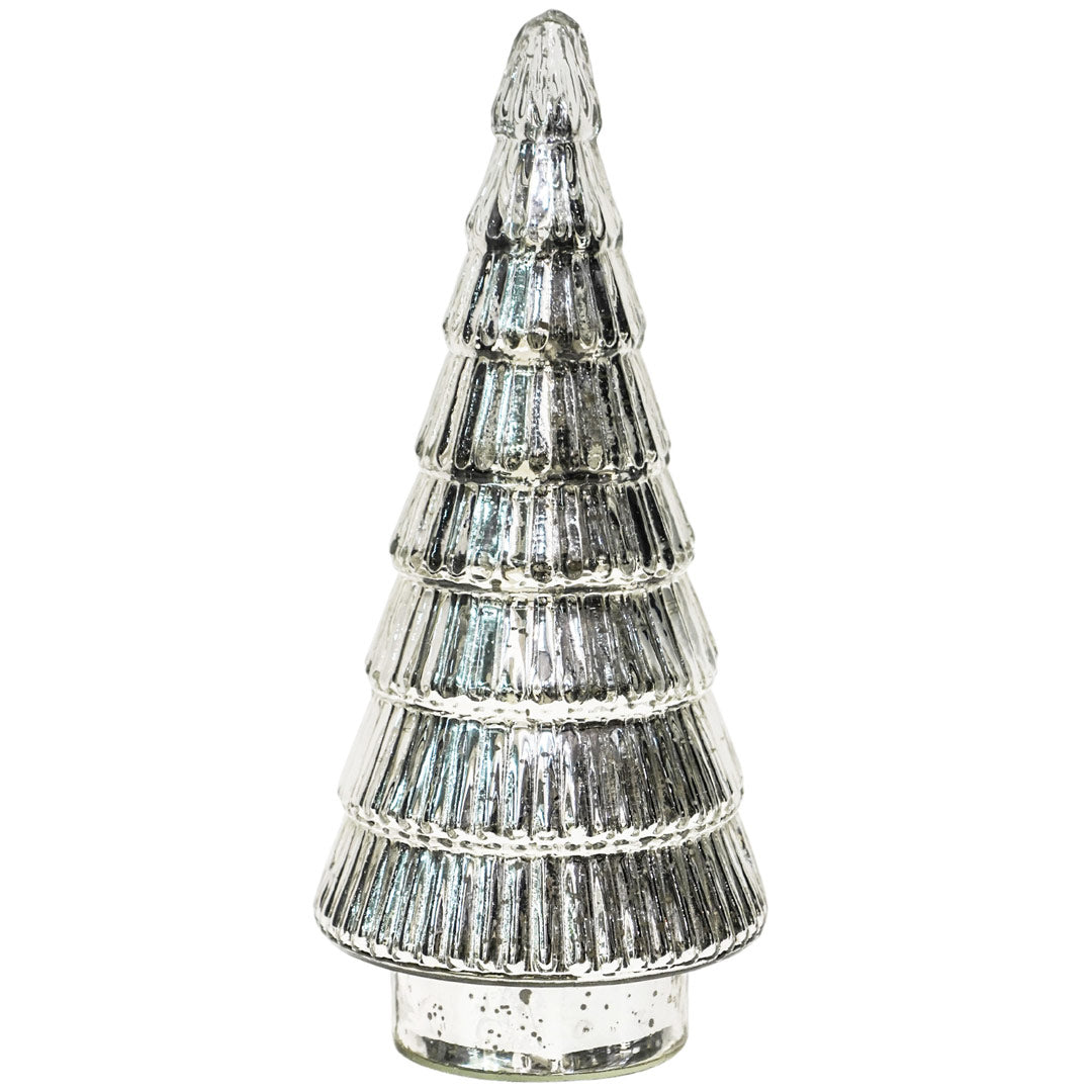 Silver Glass Xmas Tree Ornament