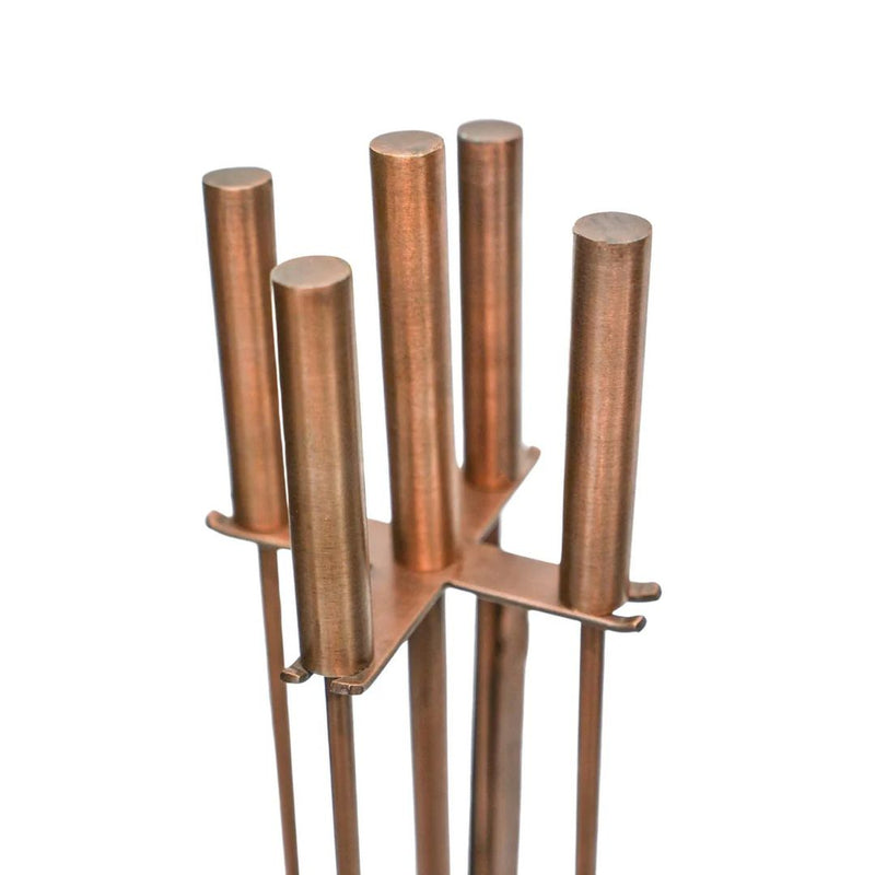 Sleek Copper Fire Tools Set