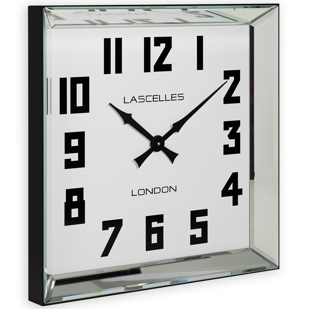 Square Mirrored Wall Clock Lime Lace