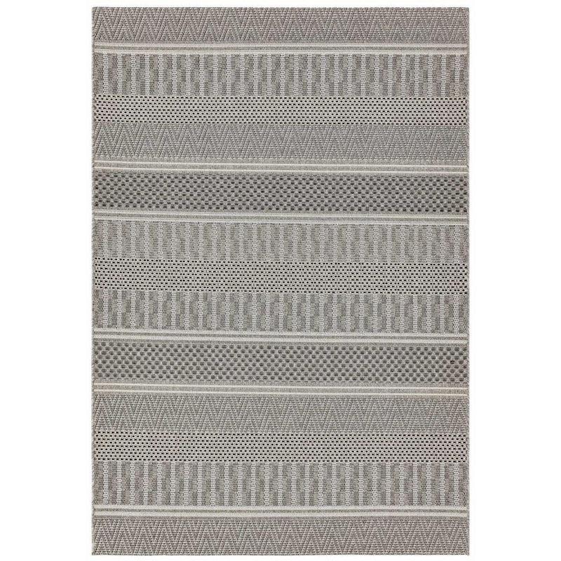 Striped Flat Weave Indoor / Outdoor Rug - Natural