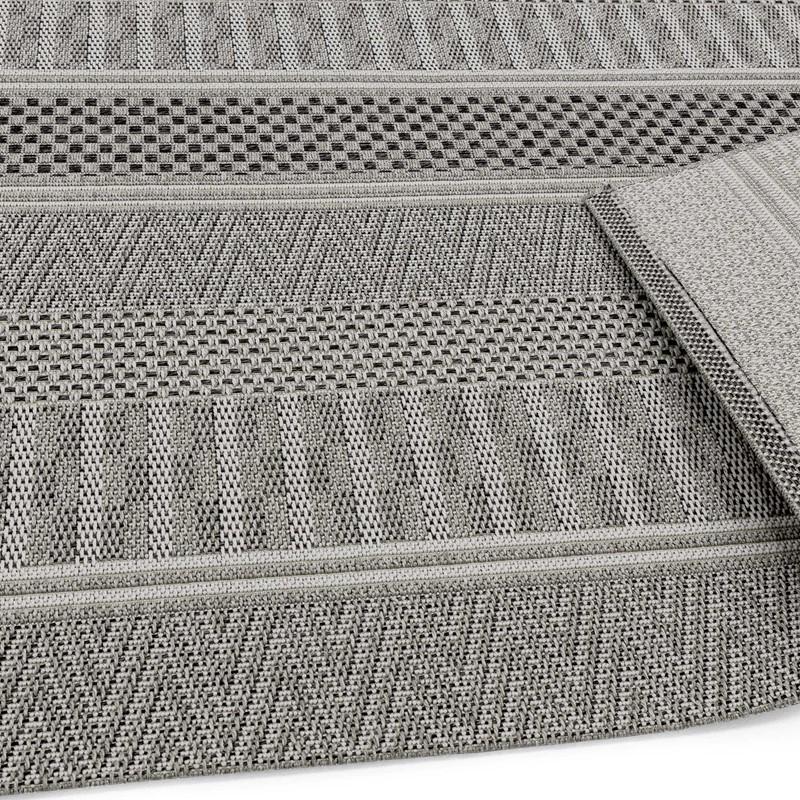 Striped Flat Weave Indoor / Outdoor Rug - Natural