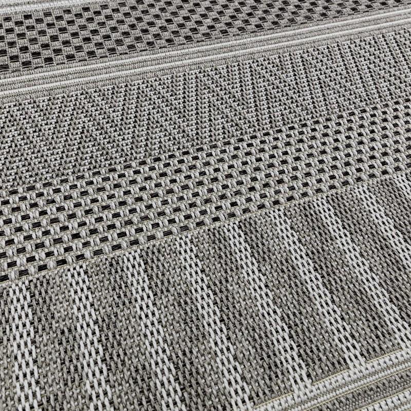 Striped Flat Weave Indoor / Outdoor Rug - Natural