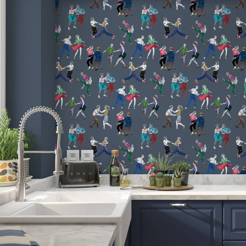 Swing Time Wallpaper - Blue - Graduate Collection