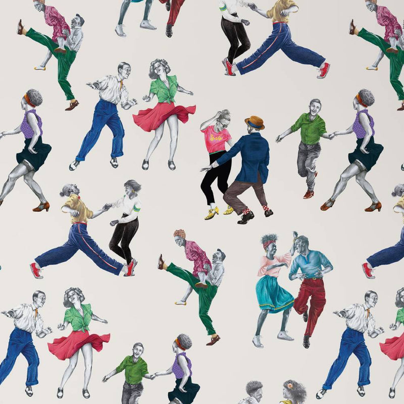 Swing Time Wallpaper - Cream - Graduate Collection