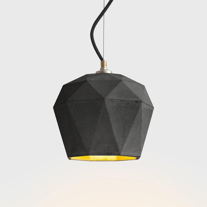 T3 Large Concrete Hexagon Pendant Light - Dark Grey - GANTlights