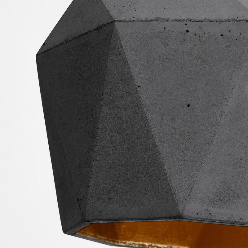 T3 Large Concrete Hexagon Pendant Light - Dark Grey - GANTlights