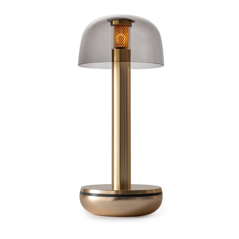 TWO Cordless Table Light - Gold & Smoked Glass