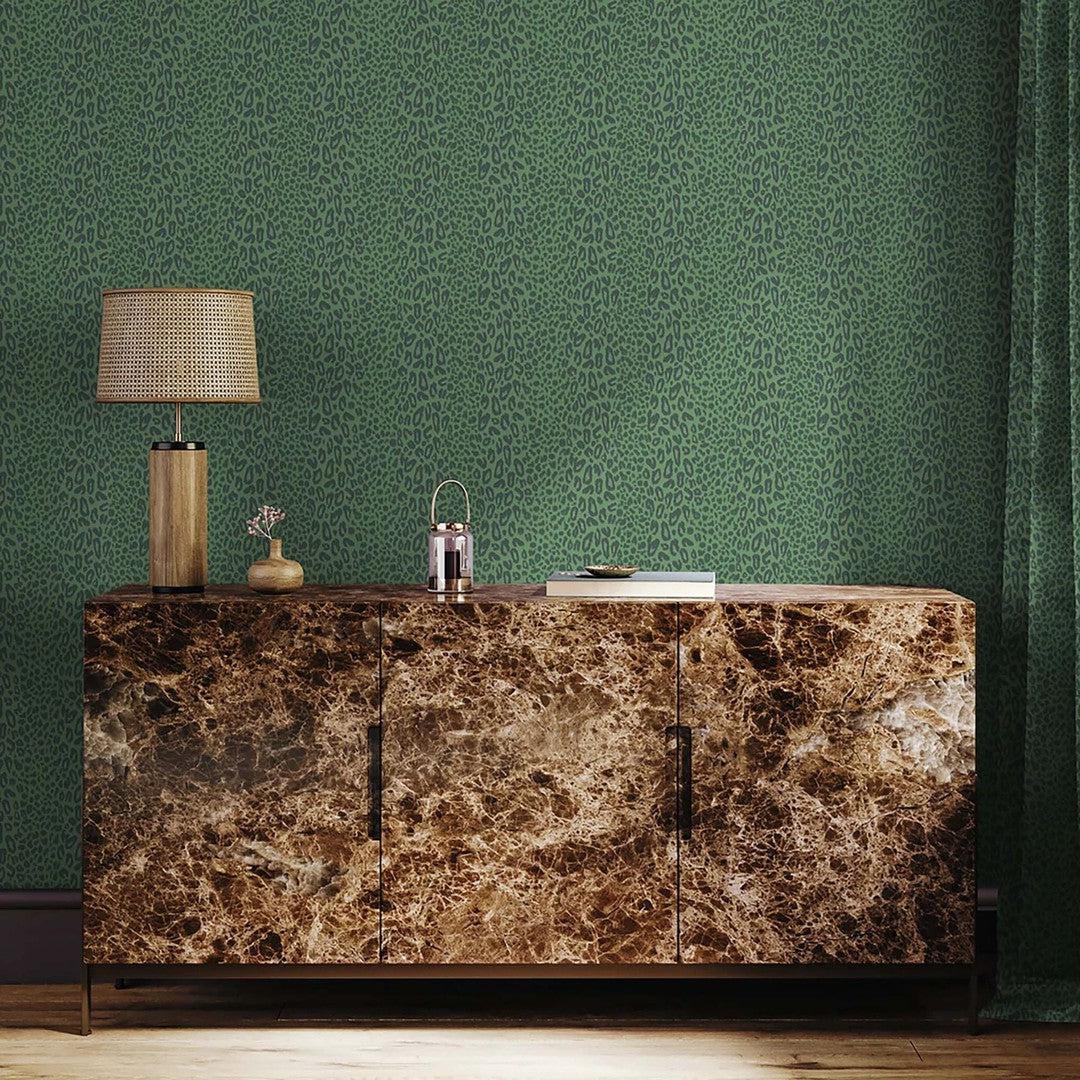 Tabby Kat Stripe Wallpaper - Moss