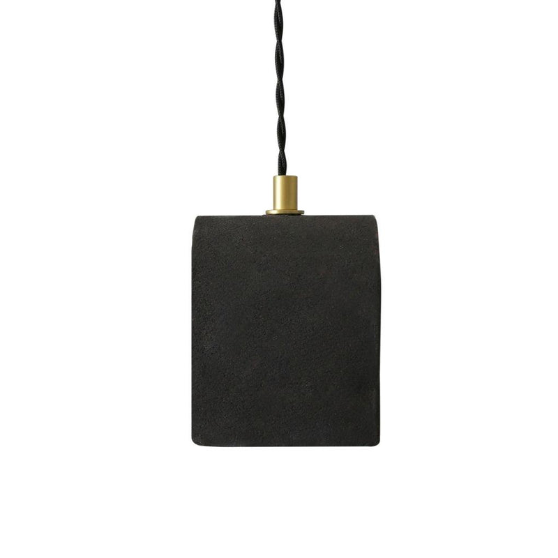 Tansy Minimalist Organic Ceramic Pendant - Black Clay - Mullan Lighting