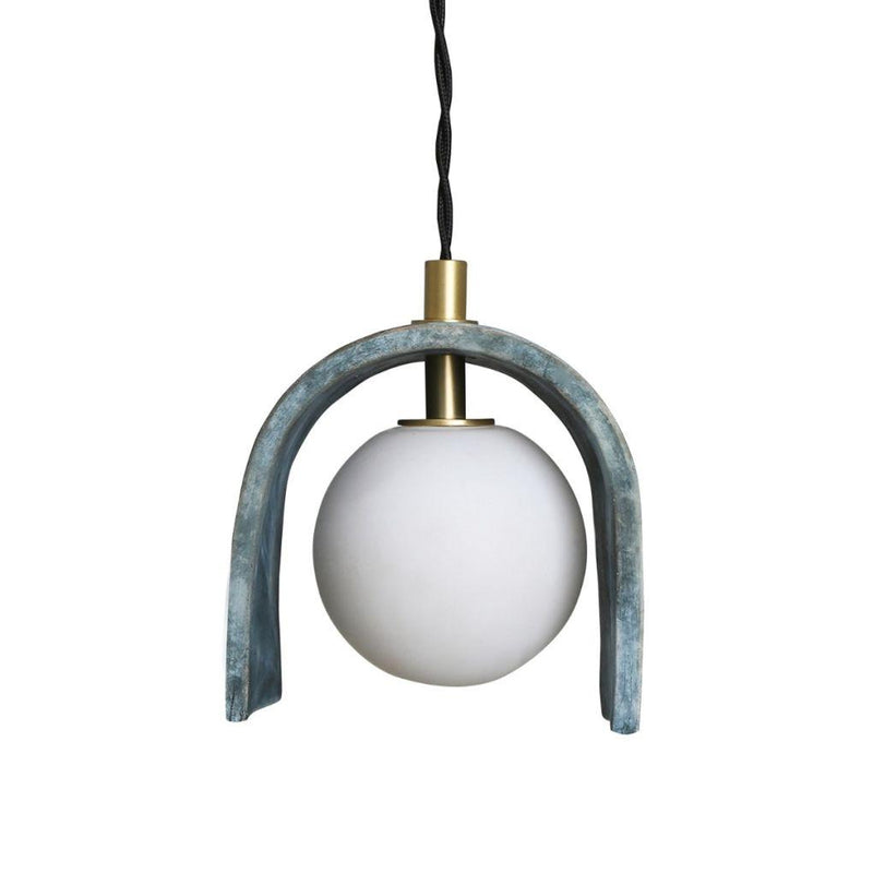 Tansy Minimalist Organic Ceramic Pendant - Blue Earth - Mullan Lighting