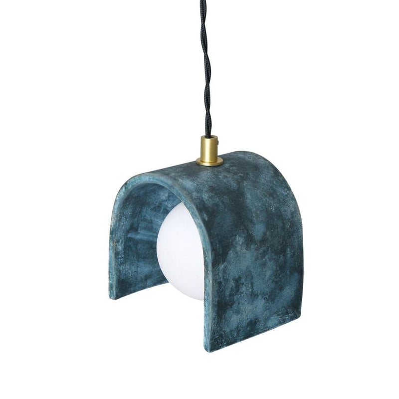 Tansy Minimalist Organic Ceramic Pendant - Blue Earth - Mullan Lighting