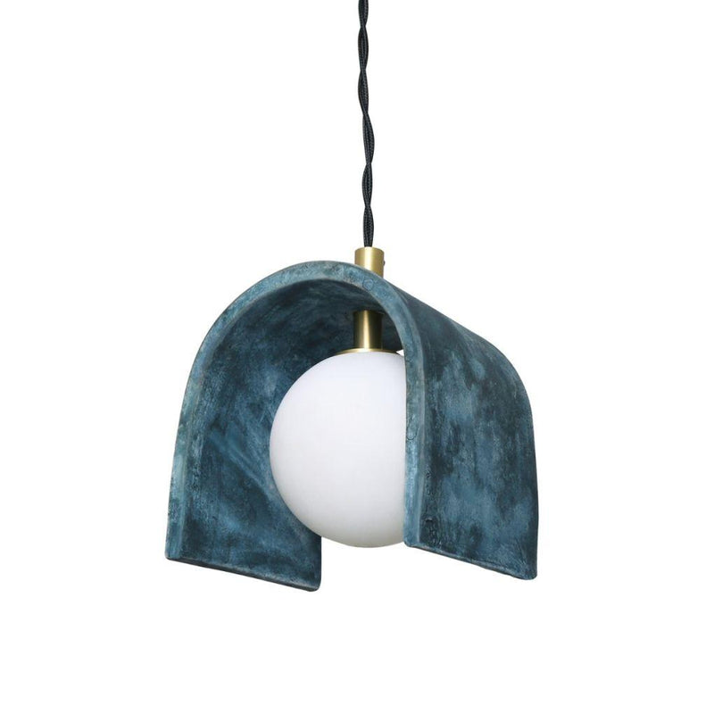 Tansy Minimalist Organic Ceramic Pendant - Blue Earth - Mullan Lighting