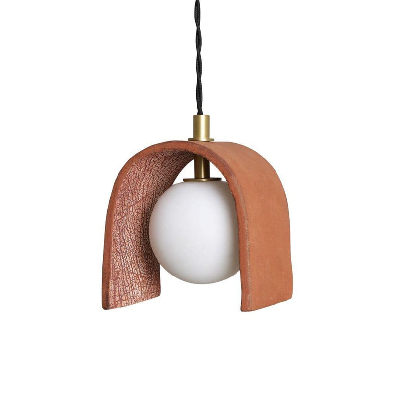 Tansy Minimalist Organic Ceramic Pendant - Red Iron - Mullan Lighting