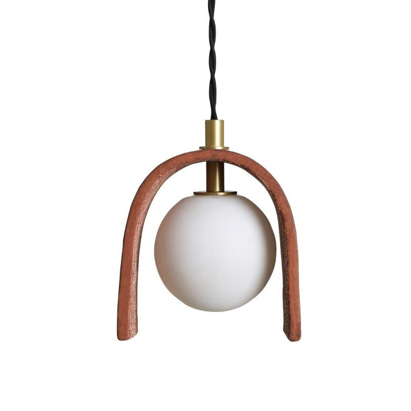 Tansy Minimalist Organic Ceramic Pendant - Red Iron - Mullan Lighting