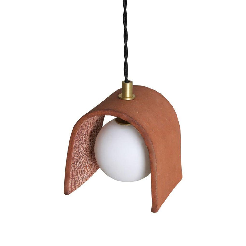 Tansy Minimalist Organic Ceramic Pendant - Red Iron - Mullan Lighting