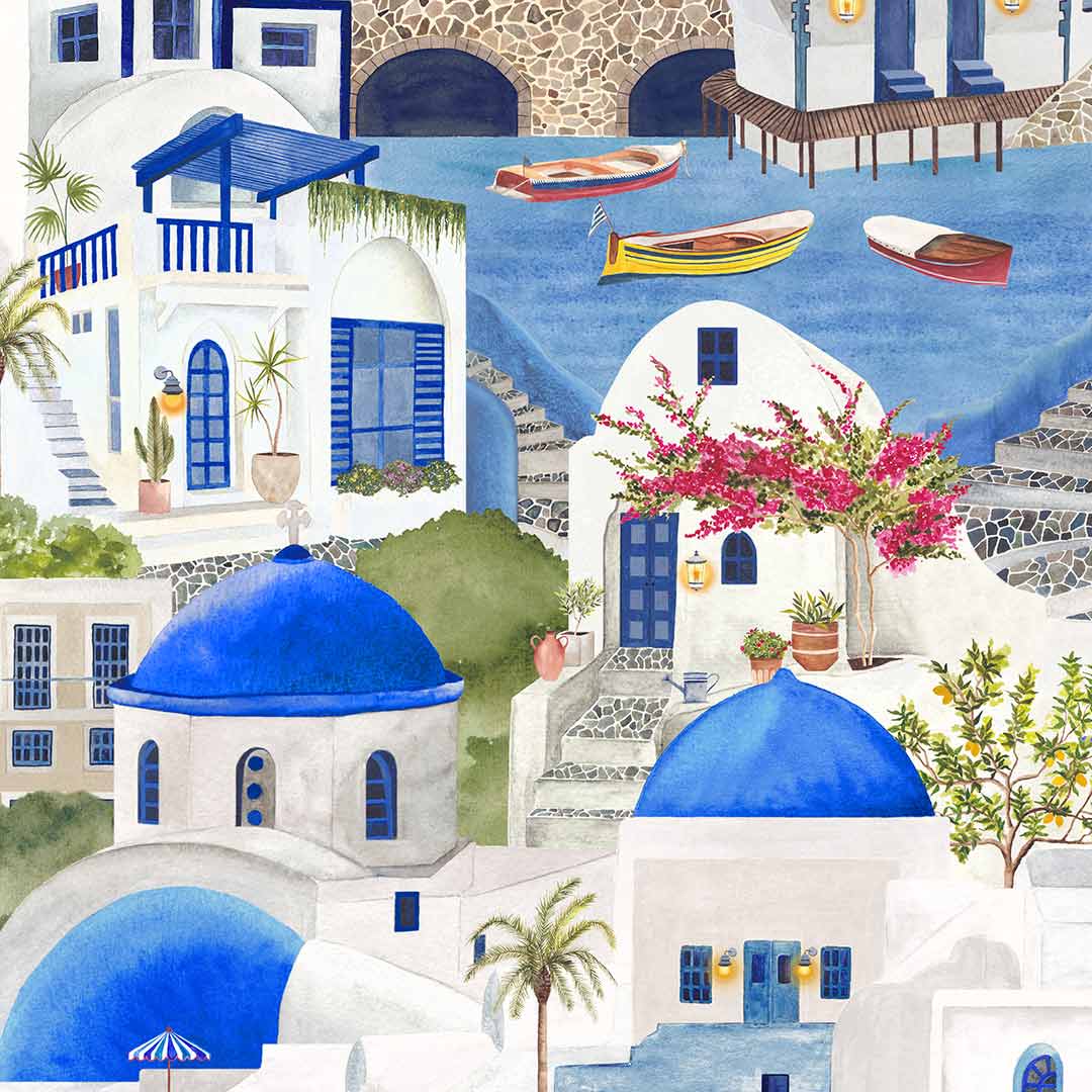 The	Mediterranean Wallpaper - Blue & White - Brand Mckenzie