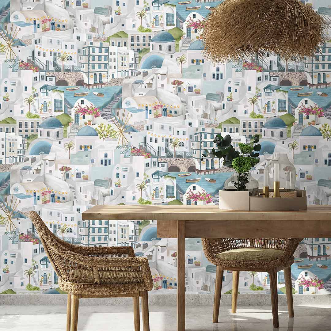 The Mediterranean Wallpaper - Slate Blue - Brand Mckenzie