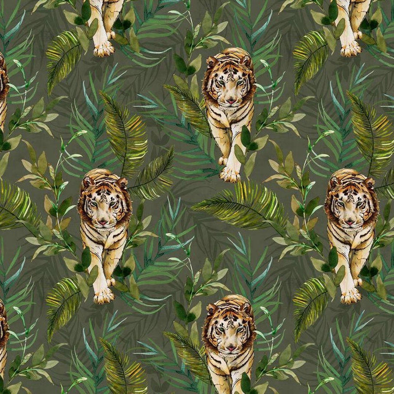 Tiger Tiger Wallpaper - Green - Graduate Collection-Lime Lace