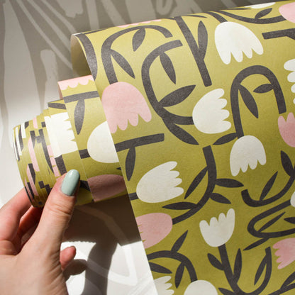 Tiny Tulip Wallpaper - Glasshouse Collection - Ohpopsi