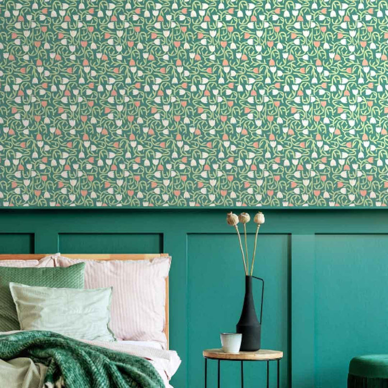 Tiny Tulip Wallpaper - Glasshouse Collection - Ohpopsi