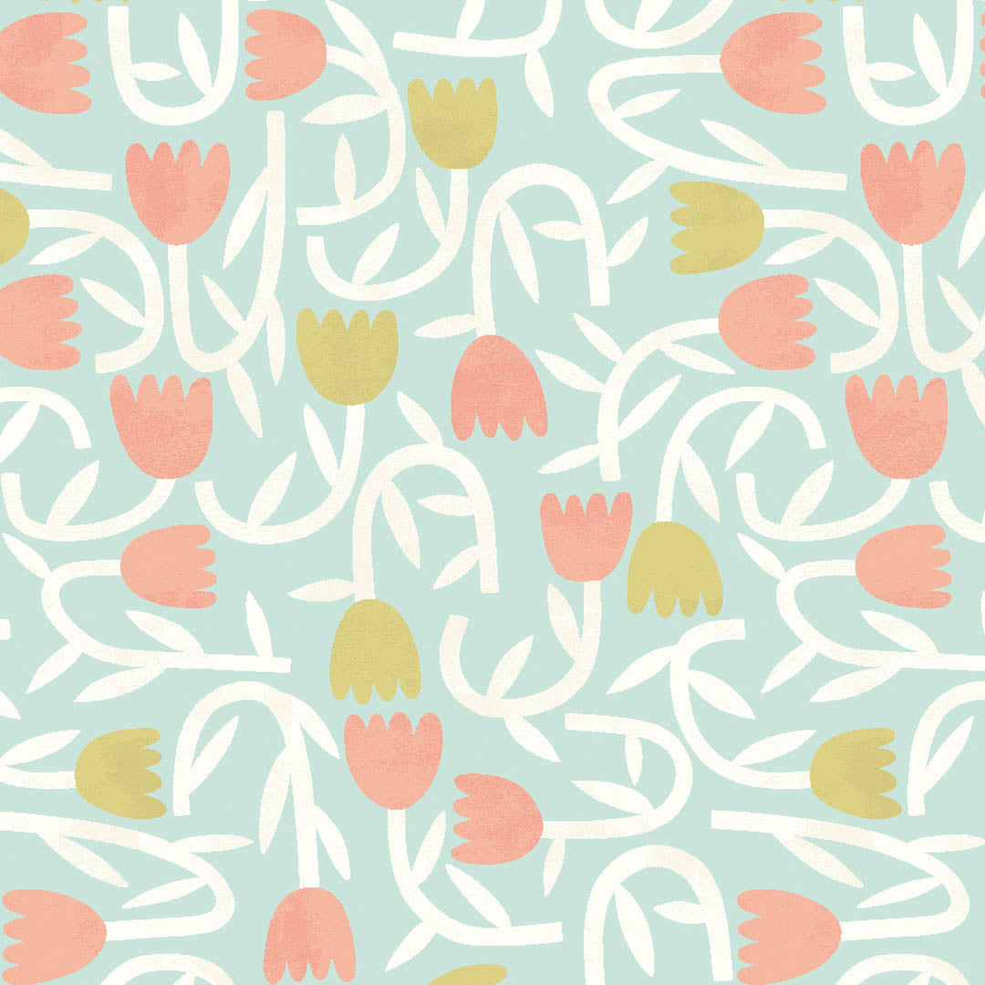 Tiny Tulip Wallpaper - Glasshouse Collection - Ohpopsi