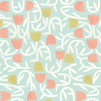 Tiny Tulip Wallpaper - Glasshouse Collection - Ohpopsi