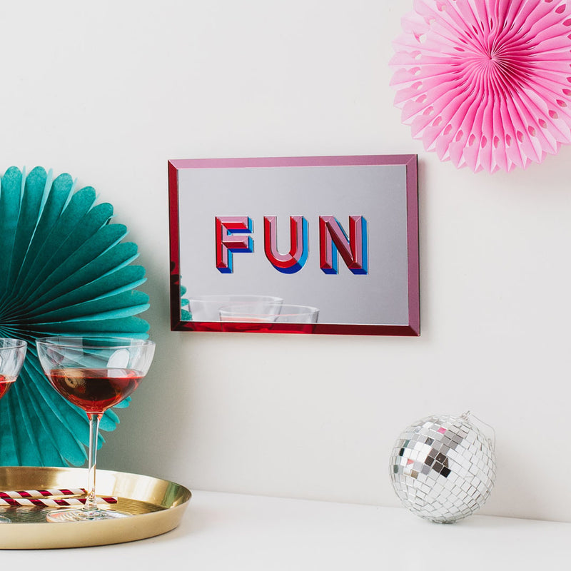 Typography Mirrored Wall Art - FUN