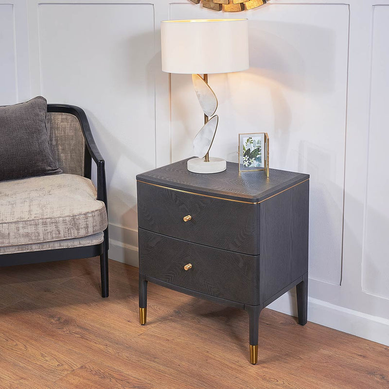 Vancent 2 Drawer Side Table - RV Astley