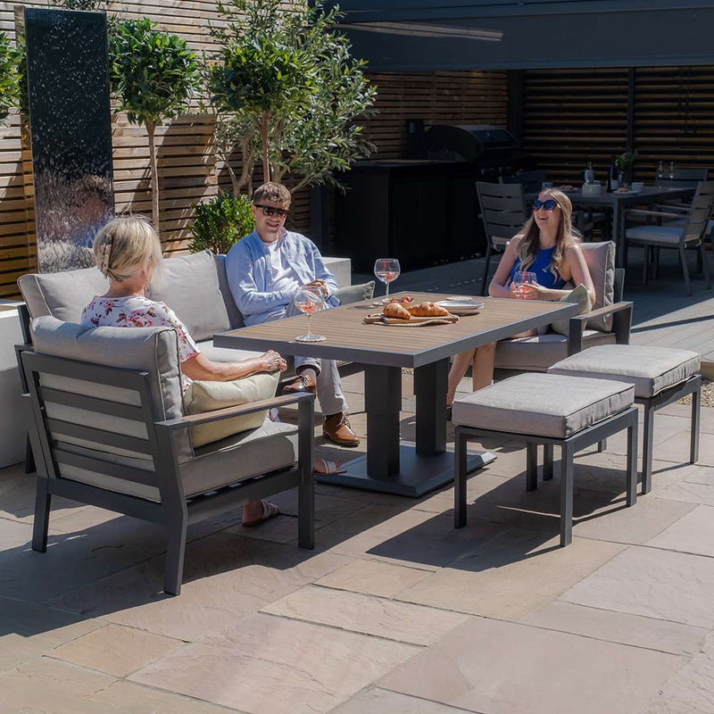 Vancouver 3 Seat Sofa Set With Rising Table - Dove Grey