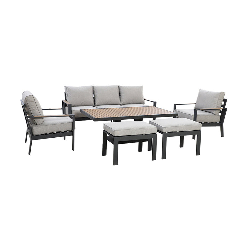 Vancouver 3 Seat Sofa Set With Rising Table - Dove Grey