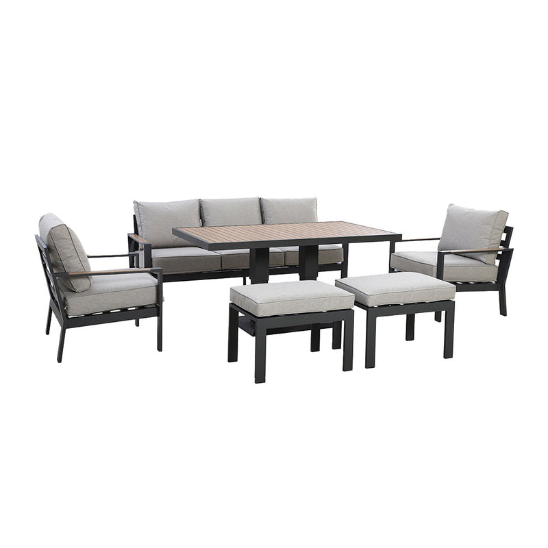 Vancouver 3 Seat Sofa Set With Rising Table - Dove Grey