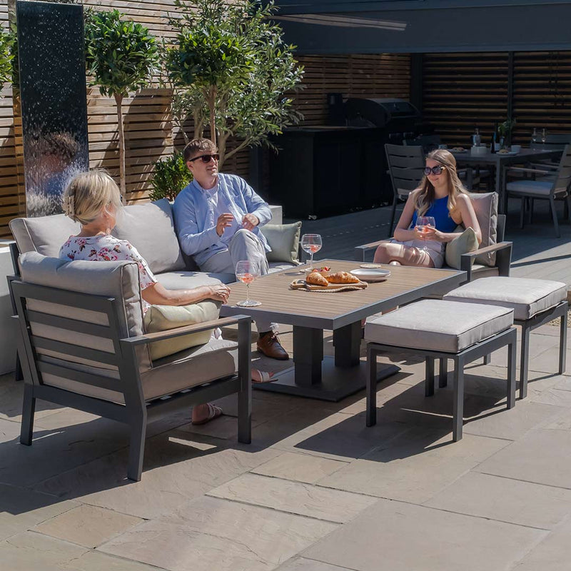 Vancouver 3 Seat Sofa Set With Rising Table - Dove Grey