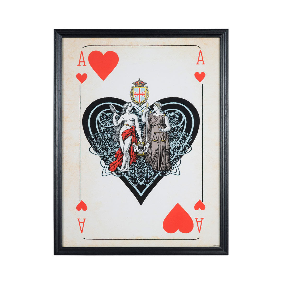 Vintage Playing Cards Framed Art – Lime Lace