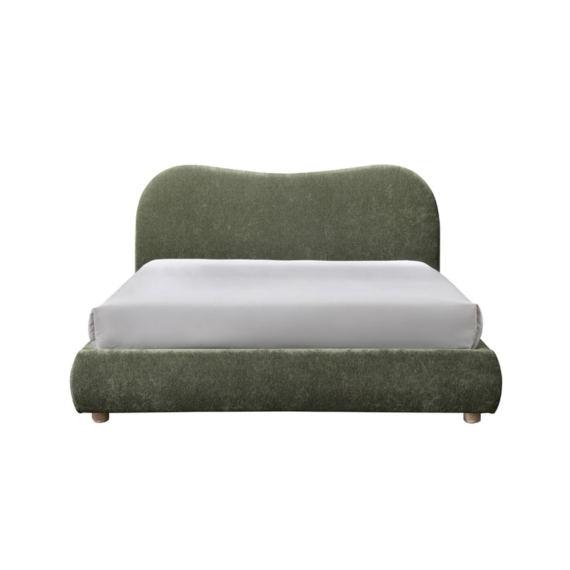 Wave Bed in Olive Soft Weave