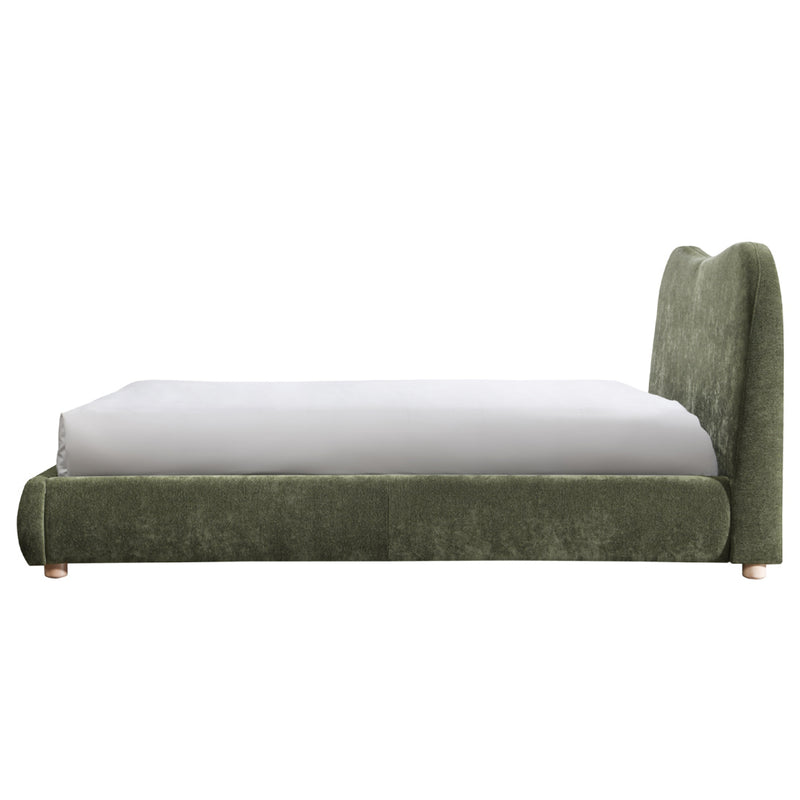 Wave Bed in Olive Soft Weave