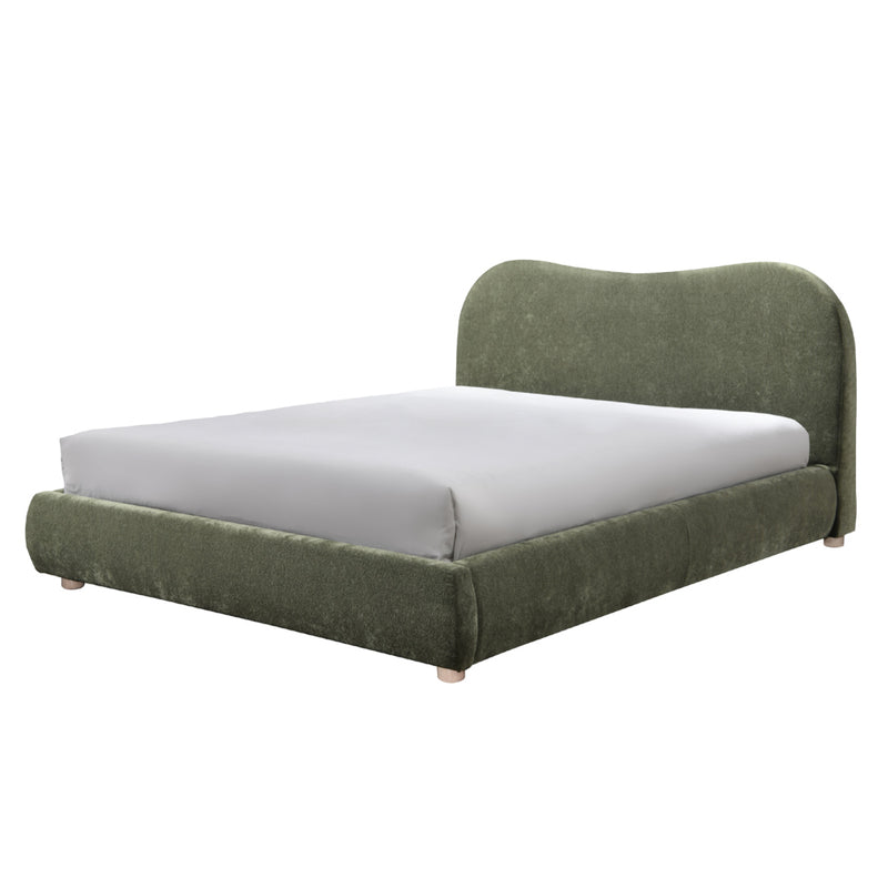 Wave Bed in Olive Soft Weave