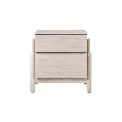 Whisper 2 Drawer Bedside - Oak White Ash