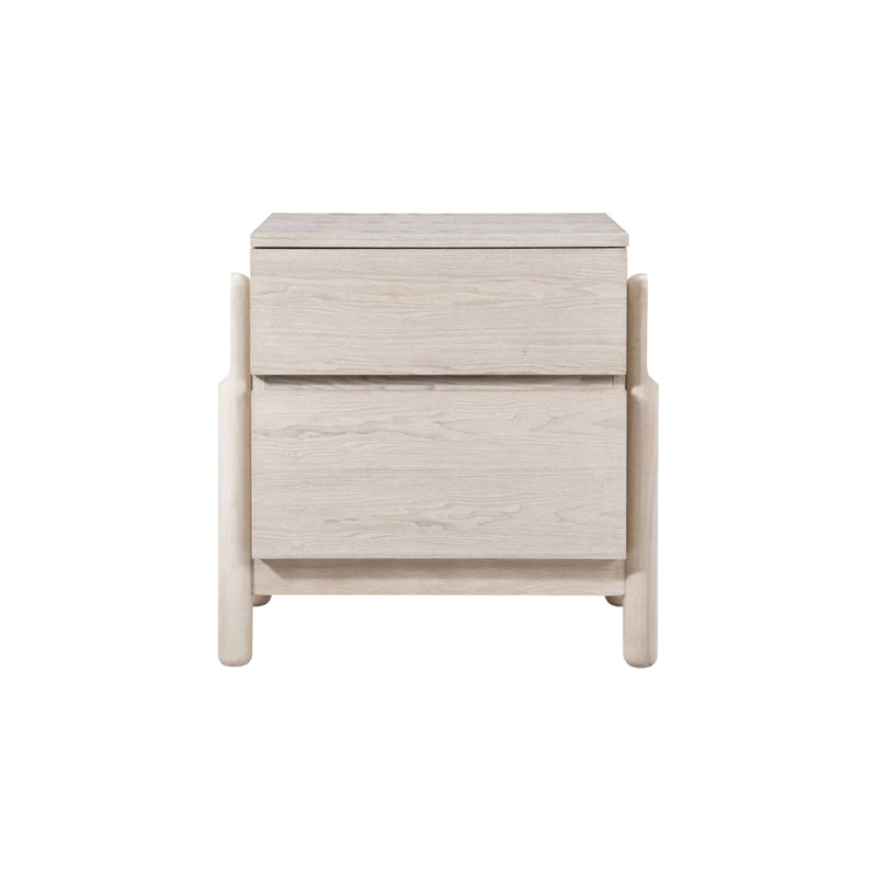 Whisper 2 Drawer Bedside - Oak White Ash