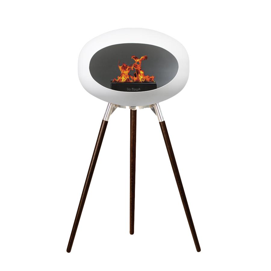 White Ground Wood Bioethanol Tripod Fireplace - Le Feu