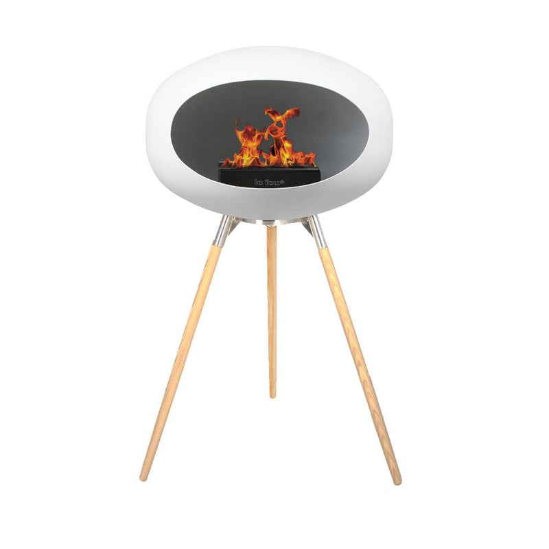 White Ground Wood Bioethanol Tripod Fireplace - Le Feu