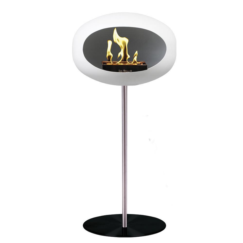 White Ground Steel High Bioethanol Fireplace - Le Feu