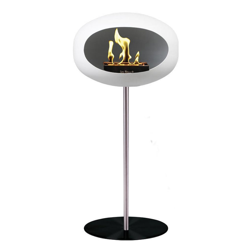 White Ground Steel High Bioethanol Fireplace - Le Feu