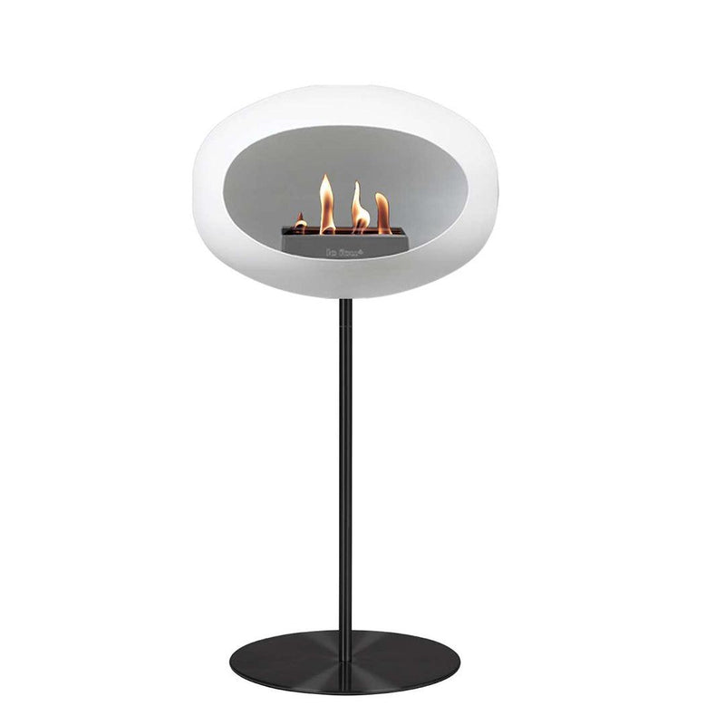 White Ground Steel High Bioethanol Fireplace - Le Feu