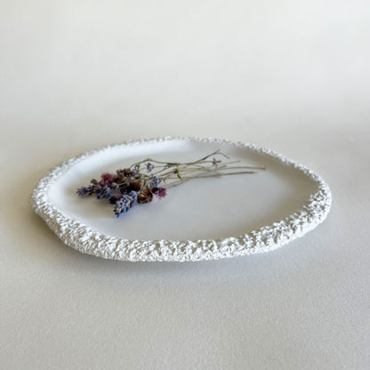 White Textured Ceramic Dinnerware Set - Coral Collection - Koti London