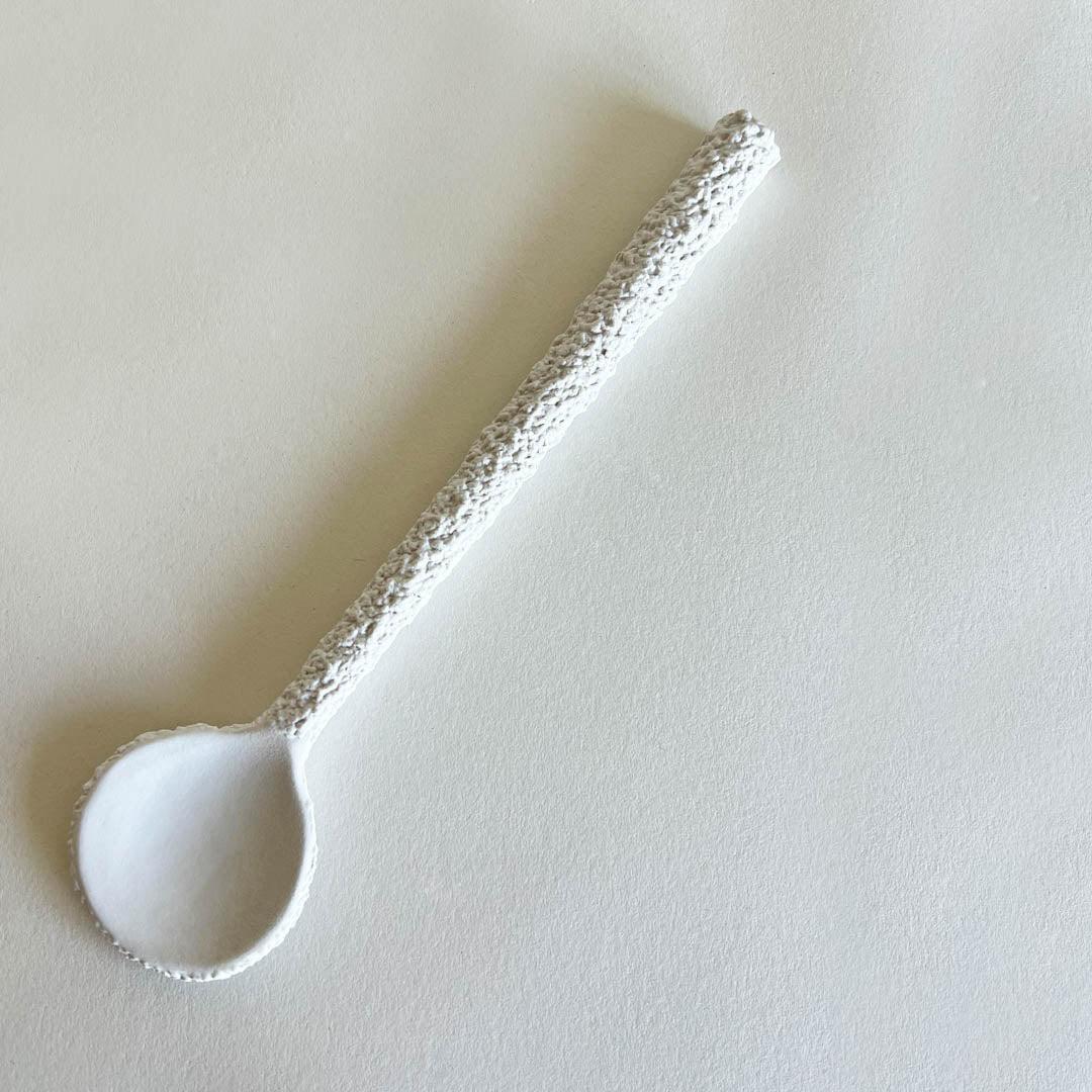 White Textured Ceramic Dinnerware Set - Coral Collection - Koti London