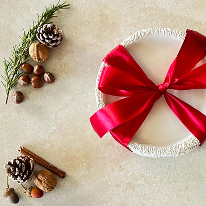 White Textured Ceramic Dinnerware Set - Coral Collection - Koti London