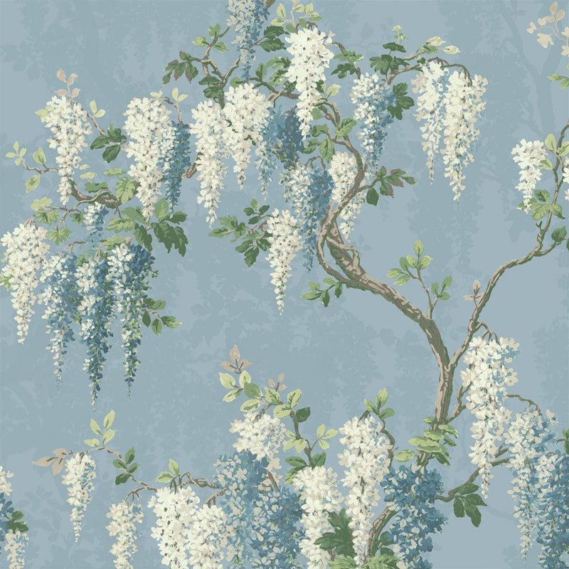 Wisteria Botanical Wallpaper - Powder Blue