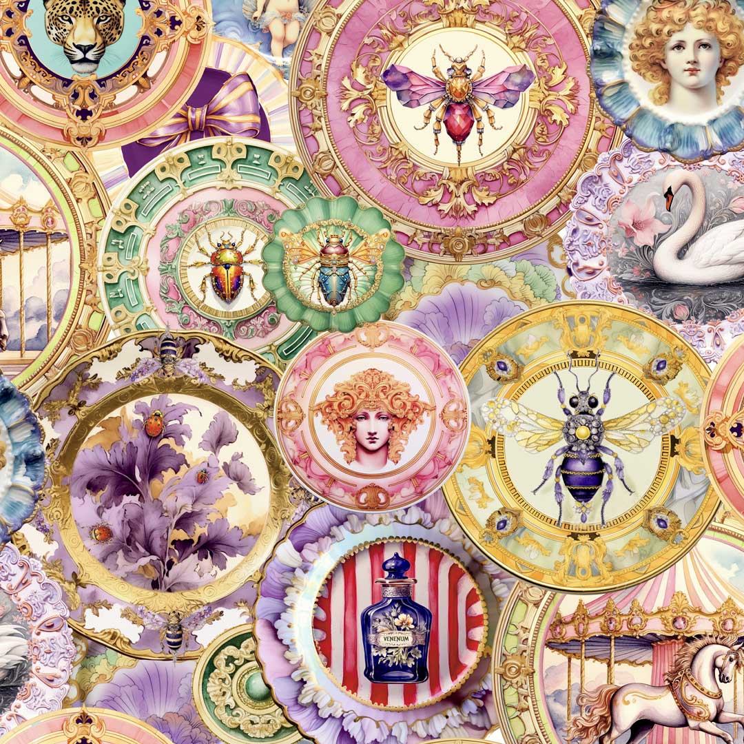 Wonderland Plates Wallpaper